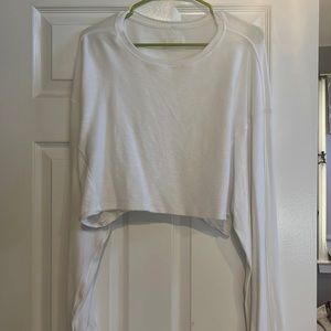 Free People Movement white crop long sleeve